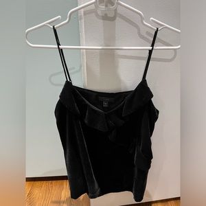 J Crew Velvet Tank Top with Ruffle - Size 6